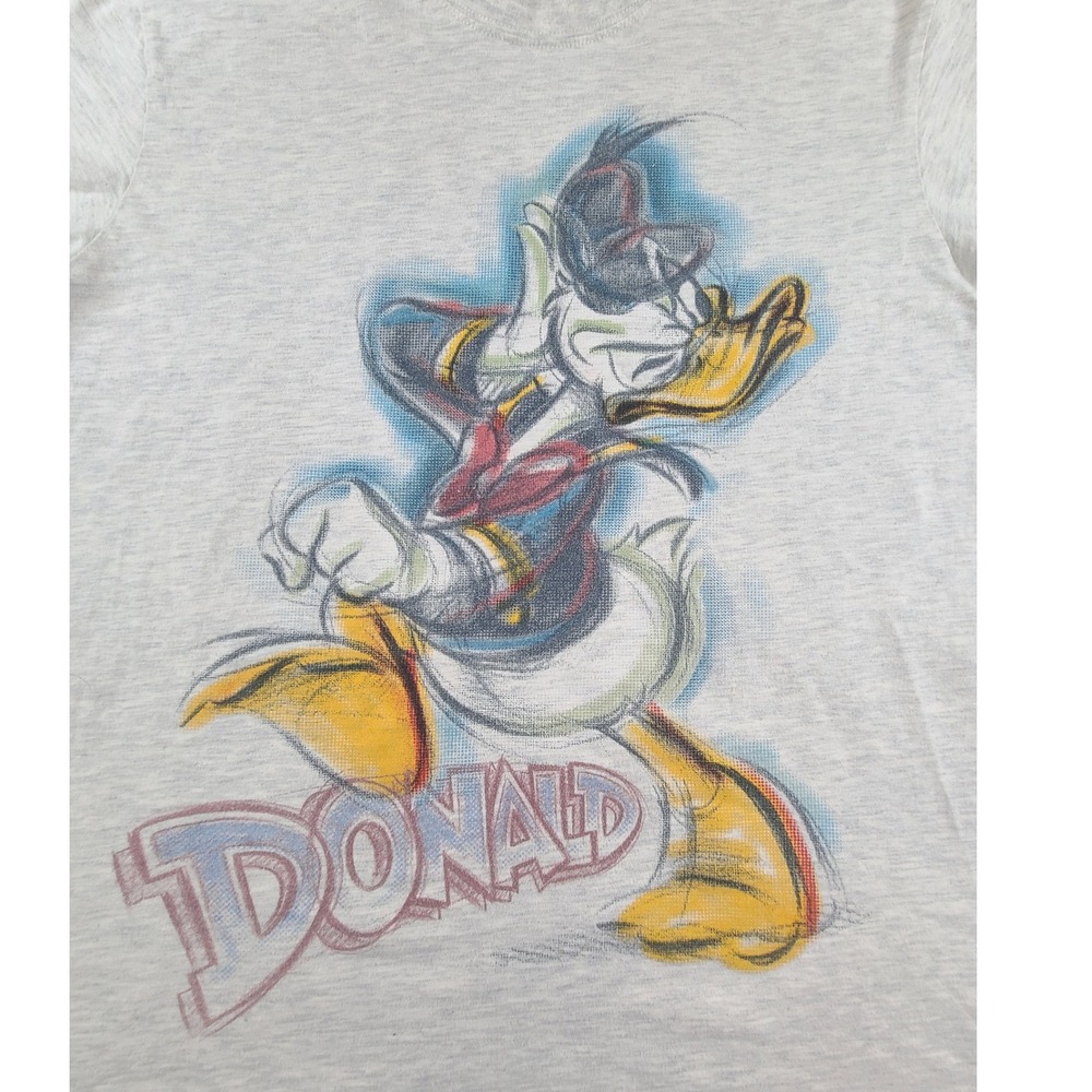 Disney Store Donald Duck Sketch Rare T-Shirt Mens‎ Large Heather Gray Crew Neck